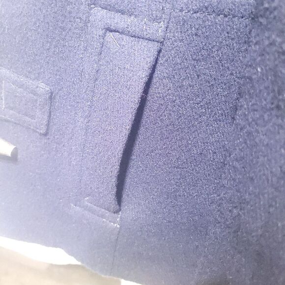 Abercrombie & Fitch Navy toggle Wool  Coat With zip off Hood Womens Medium - Picture 14 of 16